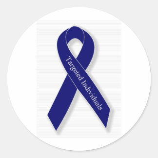 Indigo Ribbon Classic Round Sticker
