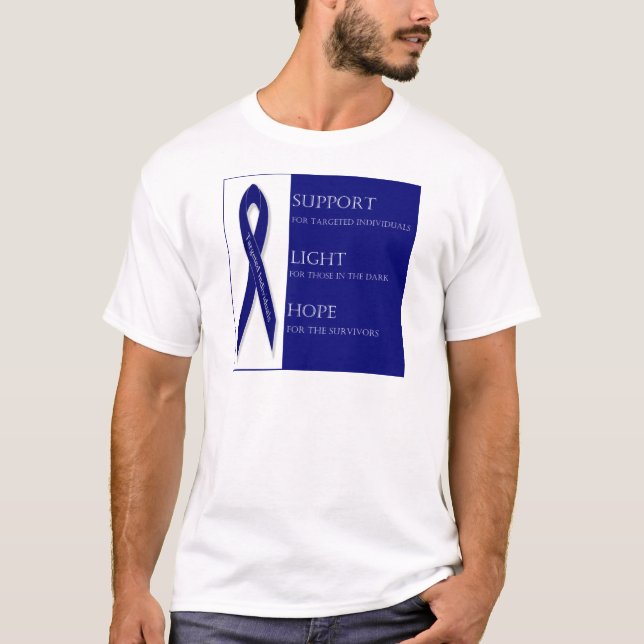 Indigo Ribbon. -Support, Light, Hope. -DBI T-Shirt (Front)