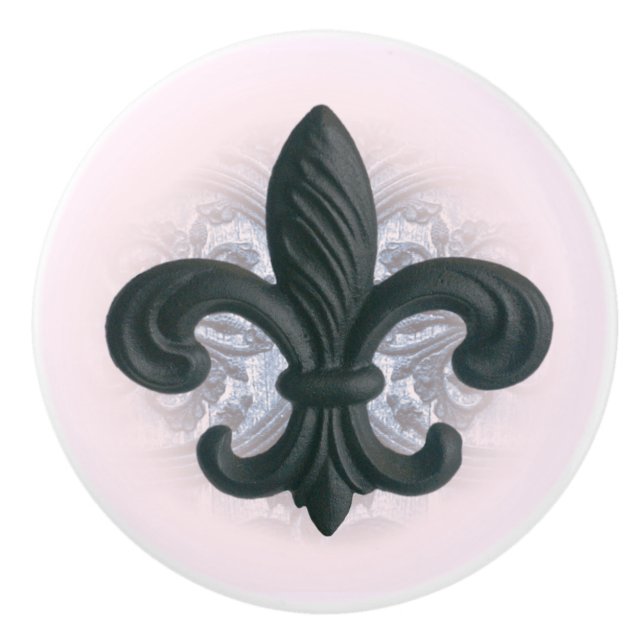 indigo/rose "iron fleur de lis" cabinet PULL (Front)