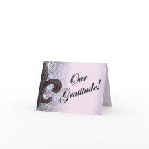 indigo/rose "iron fleur de lis" thank you cards