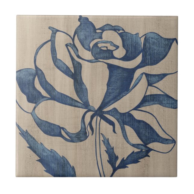 Indigo Rose Tile (Front)