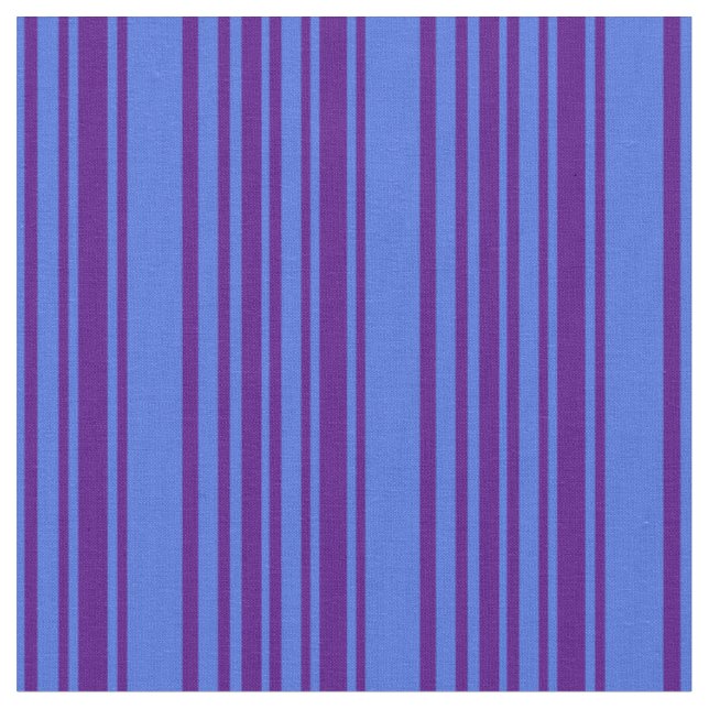 Indigo & Royal Blue Coloured Striped/Lined Pattern Fabric (Close Up)
