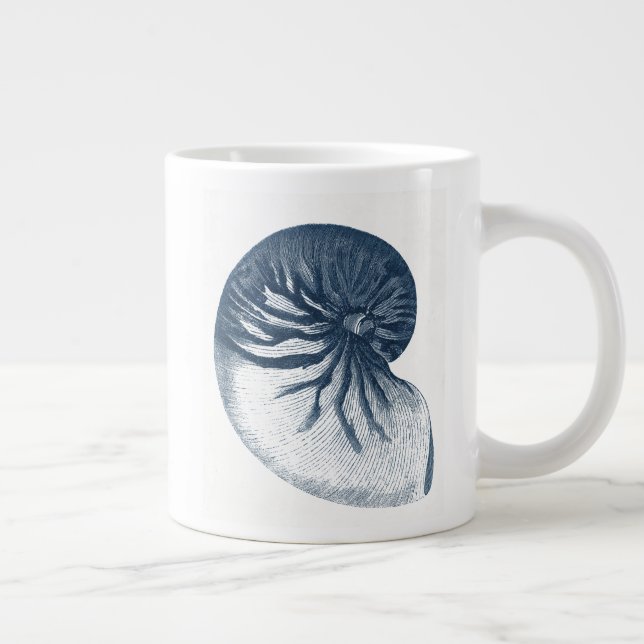 Indigo Shark Eye Seashell Large Coffee Mug (Right)