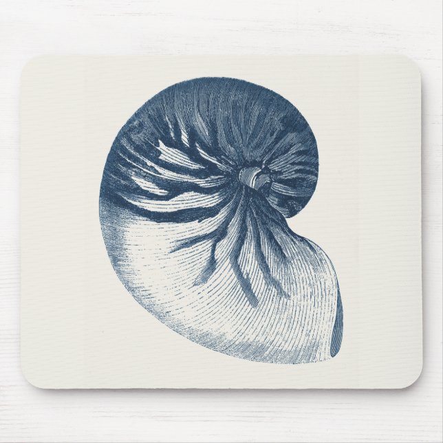 Indigo Shark Eye Seashell Mouse Mat (Front)