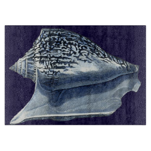 Indigo Shells I Cutting Board