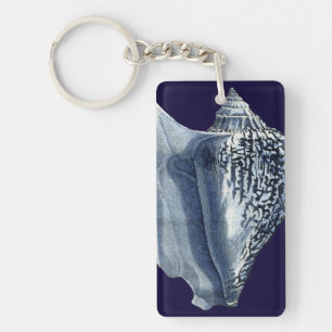 Indigo Shells I Key Ring