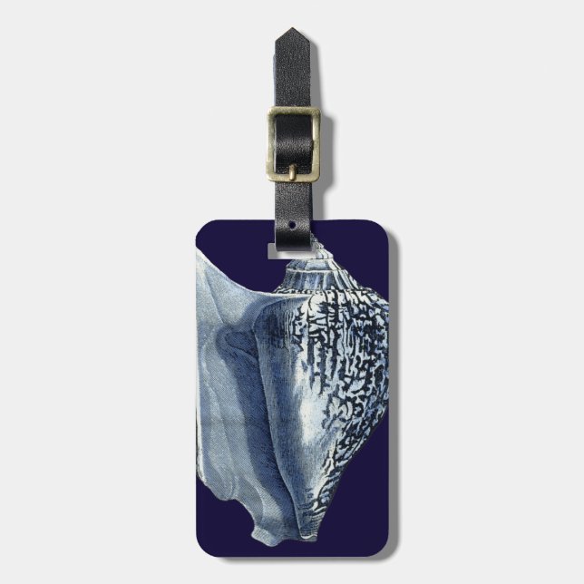 Indigo Shells I Luggage Tag (Front Vertical)