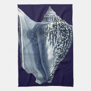 Indigo Shells I Tea Towel