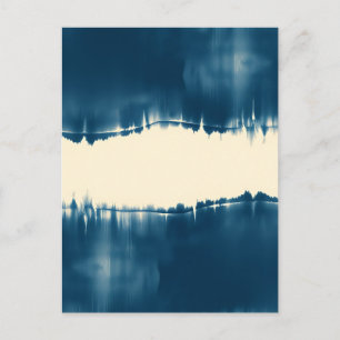 Indigo Shibori Abstract Modern Horizontal Postcard