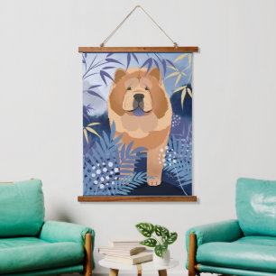 INDIGO smooth chow hanging tapestry