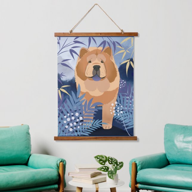 INDIGO smooth chow hanging tapestry (Living Room)
