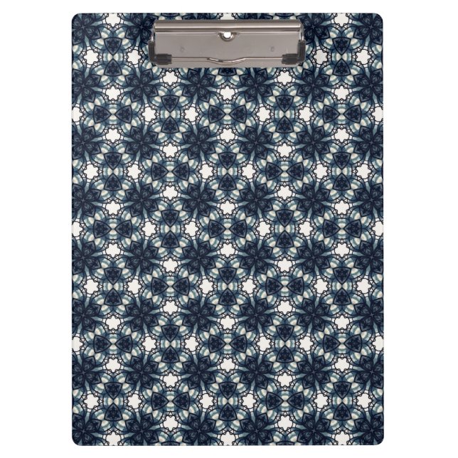 Indigo Snowflower Lattice Clipboard (Front)