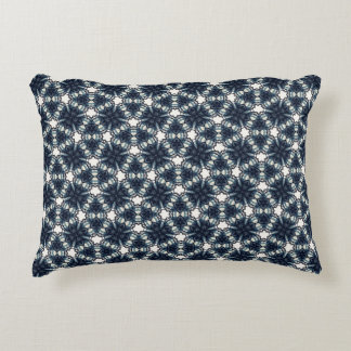 Indigo Snowflower Lattice Decorative Cushion