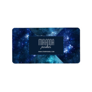 Indigo Starfield Star Galaxy Address Label
