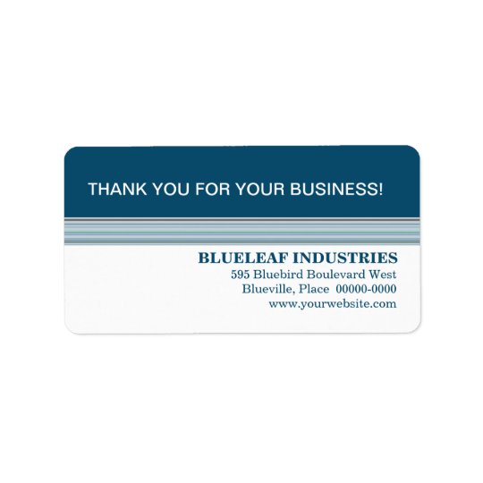 Indigo Stripes Business Thank You Label Address Label