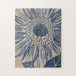 Indigo Sunflower Jigsaw Puzzle