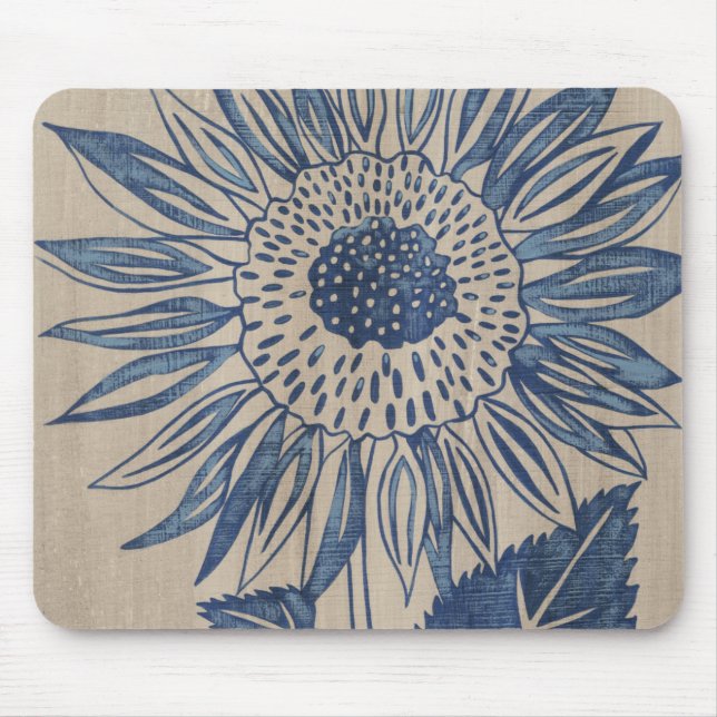 Indigo Sunflower Mouse Mat (Front)