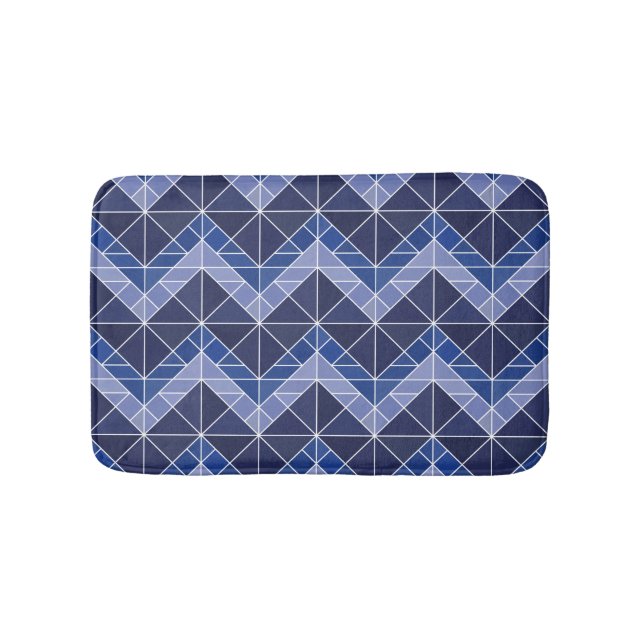 Indigo Tangram Bath Mat (Front)