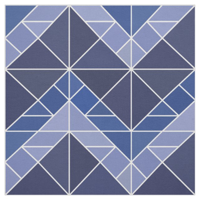 Indigo Tangram Fabric (Swatch)