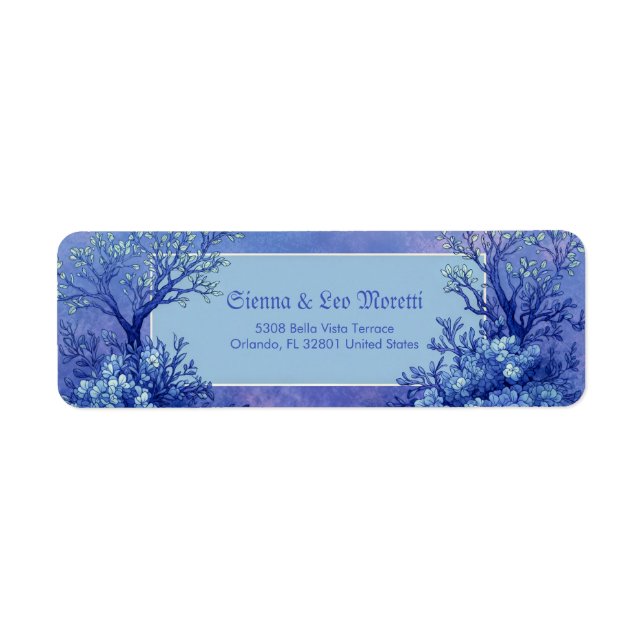 Indigo Tree Lavender Mist Botanical Return Address (Front)