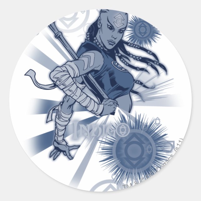 Indigo Tribe 10 Classic Round Sticker (Front)