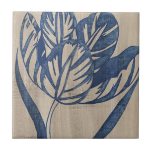 Indigo Tulip Tile