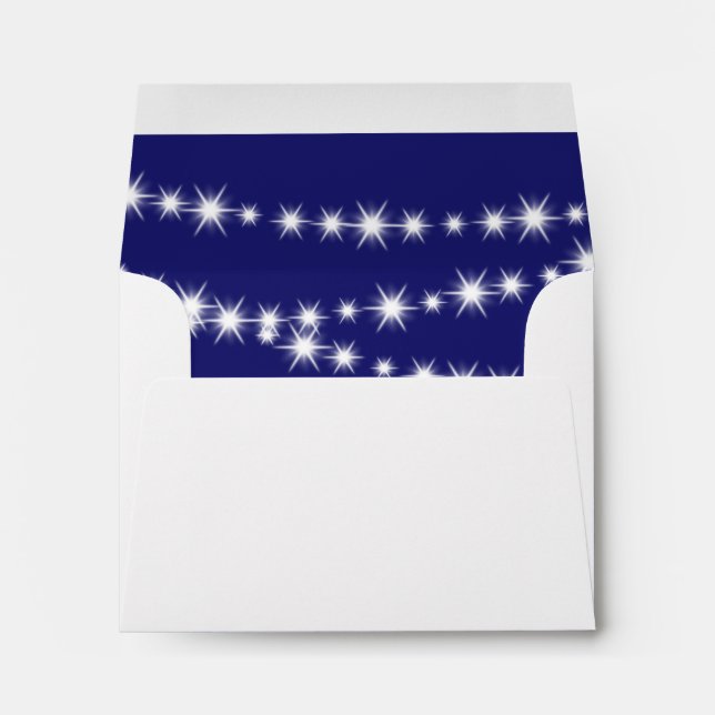 Indigo Twinkle Lights RSVP Envelope (Back (Bottom))