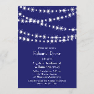 Indigo Twinkle Rehearsal Dinner Invitation