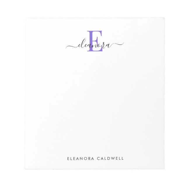 Indigo Typography Monogram Logo Branding Notepad (Front)