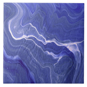 Indigo Violet Agate Marble Abstraction Tile