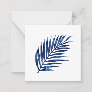 Indigo Watercolor Palm Fronds Card