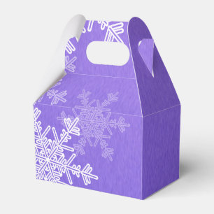Indigo White Snowflakes Minimalist Christmas Favour Box