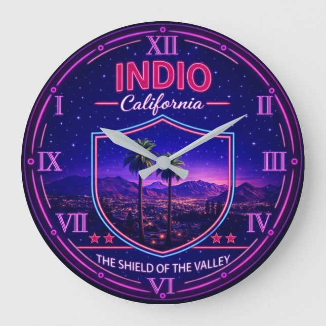 Indio California Desert Oasis  Large Clock (Front)