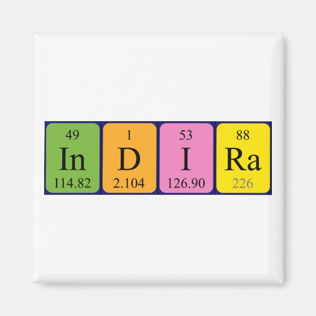 Indira periodic table name magnet (Front)