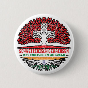 Indisch Schweizer Schweiz Baum Wurzel 6 Cm Round Badge