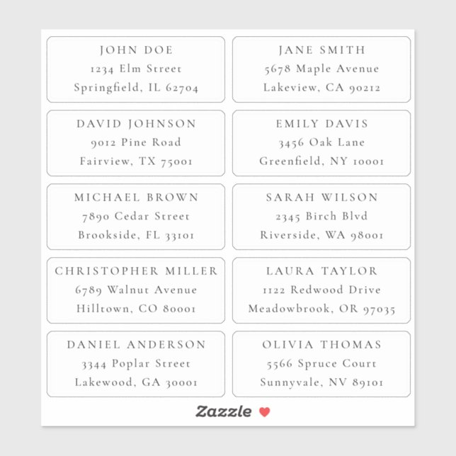 Individual address labels (Sheet)
