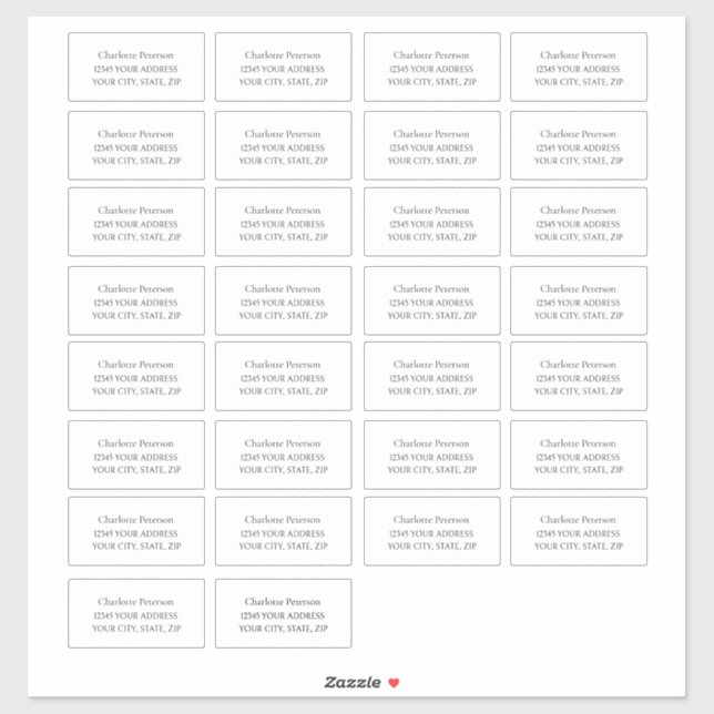 Individual Adress Label Custom-Cut Vinyl Sticker (Sheet)