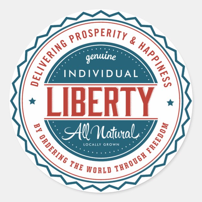 Individual Liberty Classic Round Sticker (Front)