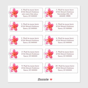 Individual Mailing Addresses Plumeria Flower