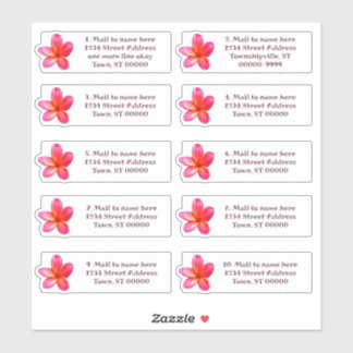 Individual Mailing Addresses Plumeria Flower