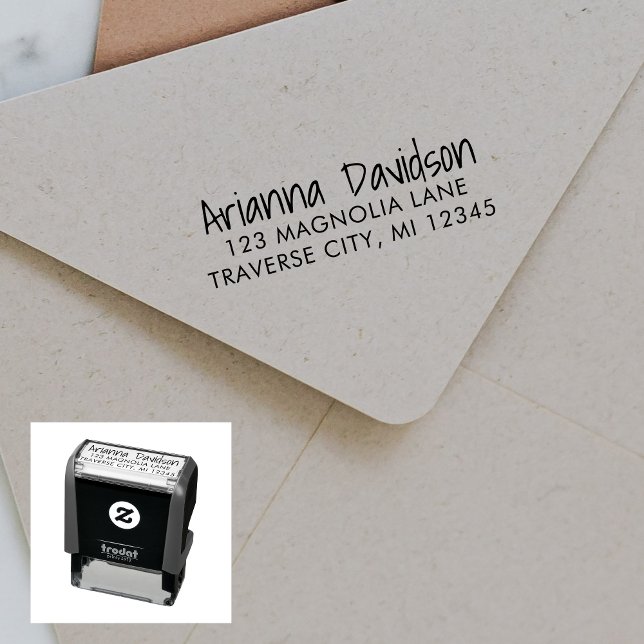 Individual Name Fancy Return Address Self-inking Stamp (Creator Uploaded)