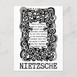 INDIVIDUAL standards inked quote by Nietzsche Postcard