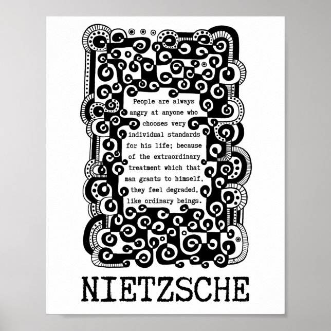 INDIVIDUAL standards inked quote by Nietzsche Poster (Front)