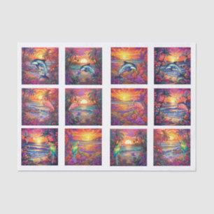 Individual Tropical Sunsets Decoupage Tissue Paper
