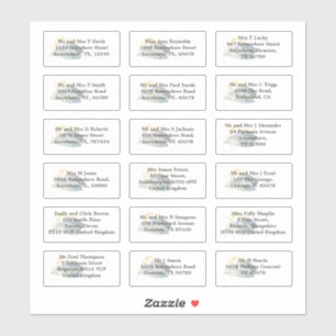 Individual Wedding Guest Name Address Blue Ombre