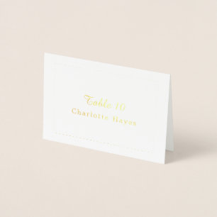 Individually Personalised Gold Foil Folded Place Card