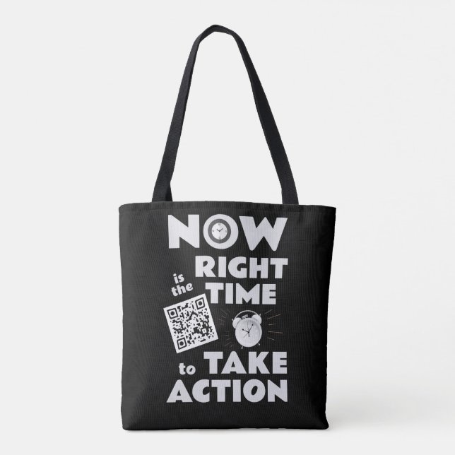 Indivisible GLOW Group BLACK & WHITE TOTE BAG  (Back)