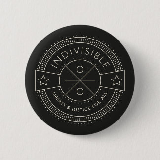 Indivisible, with liberty and justice for all. 6 cm round badge
