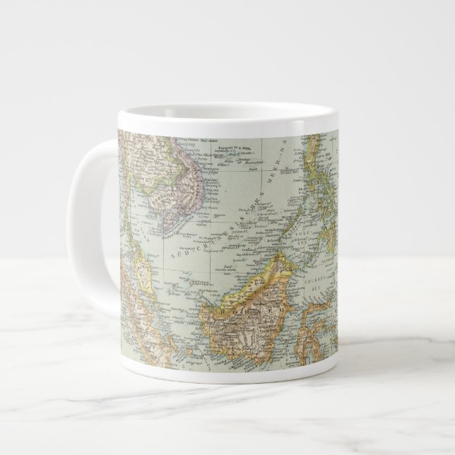 Indo china and Malaysian Archipelago Large Coffee Mug (Front Left)