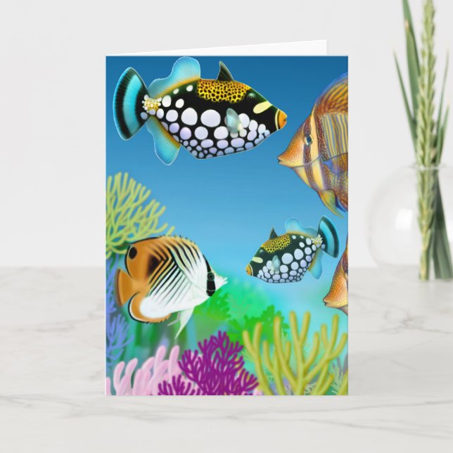 Indo Pacific Reef Fish Greeting Card (Front)
